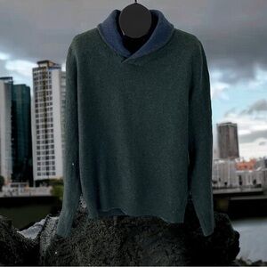 Lambswool Shawl Collar Sweater, Size XL